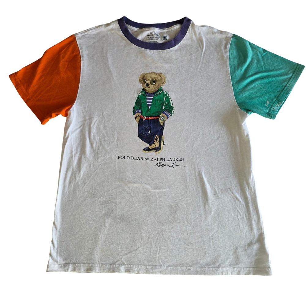 Polo Ralph Lauren Polo Bear Colorblock T-Shirt Boys XL 18-20 Fits Mens Small